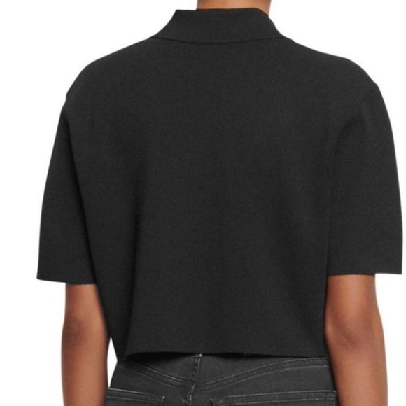 SANDRO PARIS Elan black fine knit crop cardigan 4 - Picture 3 of 13